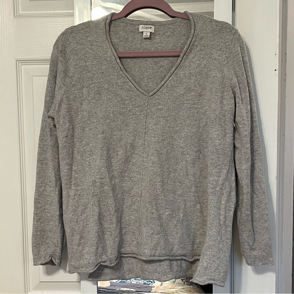Gray j crew sweater - vneck